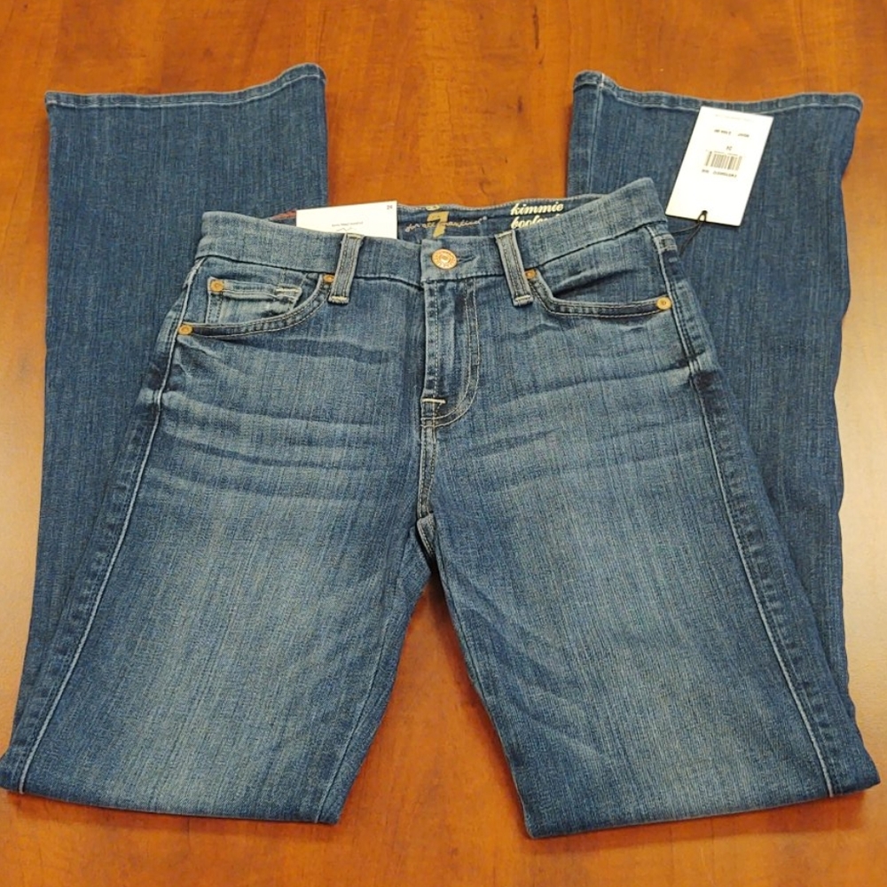7 For All Mankind Tailorless Kimmie Bootcut Jeans NWOT - Picture 2 of 12
